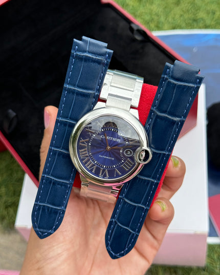 CARTIER BALLON BLEU SUIZO DOBLE EXTENSIBLE - FONDO AZUL