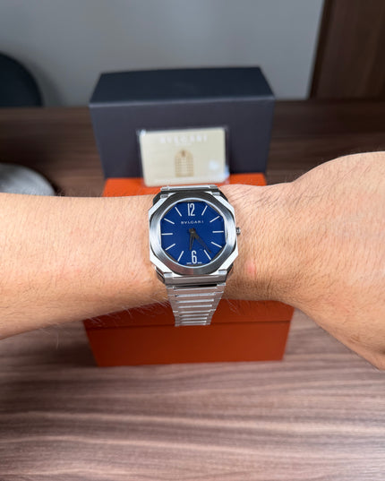 BVLGARI OCTO FINISSIMO - PLATA FONDO AZUL