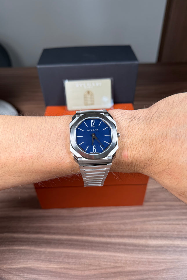BVLGARI OCTO FINISSIMO - PLATA FONDO AZUL
