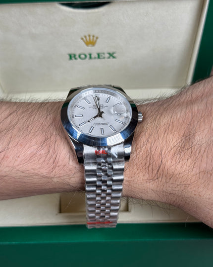 ROLEX DATEJUST PLATEADO - FONDO BLANCO
