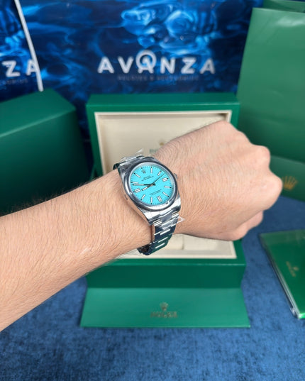 ROLEX OYSTER PERPETUAL 36MM SUIZO - FONDO AZUL TURQUESA