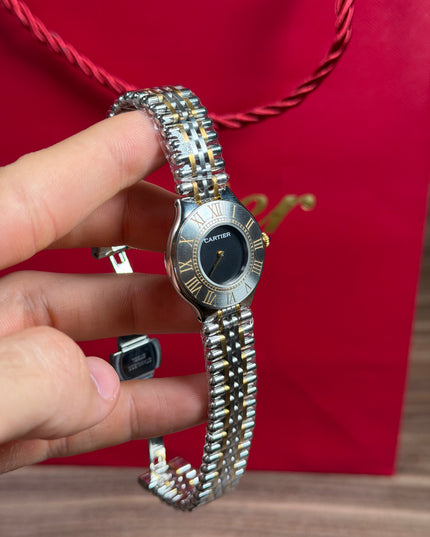CARTIER MUST 21 DOBLE TONO FONDO NEGRO