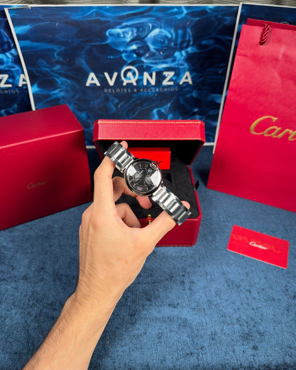 CARTIER BALLON BLEU SUIZO DOBLE EXTENSIBLE - FONDO NEGRO