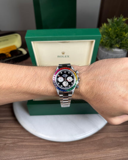 ROLEX DAYTONA RAINBOW PLATEADO