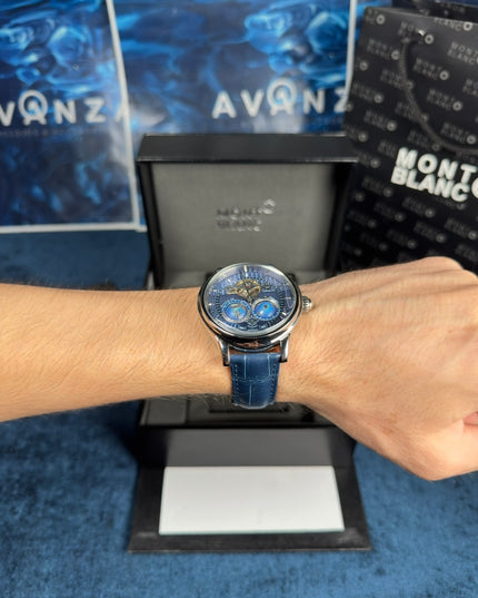 MONTBLANC TOURBILLON CYLINDRIQUE GEOSPHERES VASCO DA GAMA BLUE DIAL