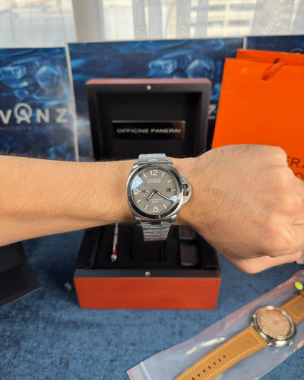 PANERAI LUMINOR MARINA ESTEEL - PLATA FONDO GRIS