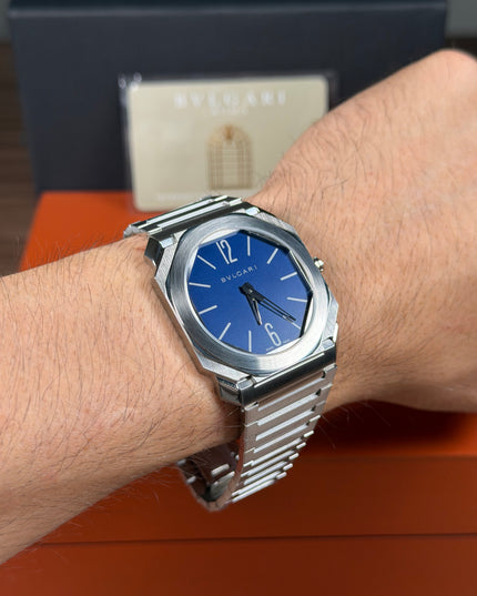 BVLGARI OCTO FINISSIMO - PLATA FONDO AZUL