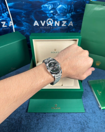 ROLEX DATEJUST WIMBLENDON SUIZO - JUBILEE BISEL ESTRIADO