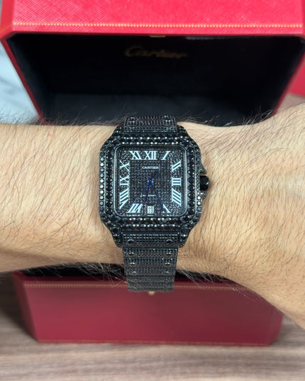 CARTIER SANTOS FULL ICE NEGRO SUIZO