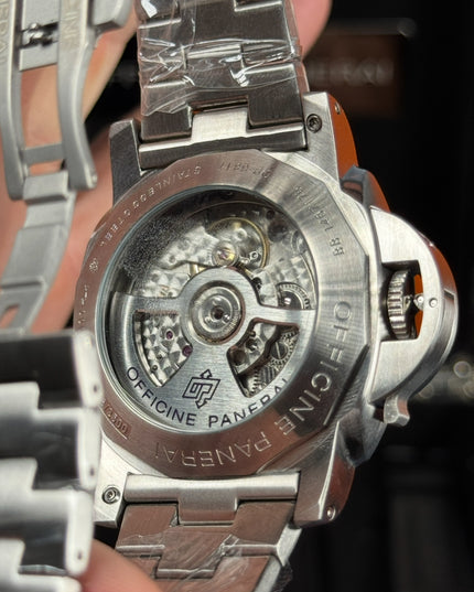 PANERAI LUMINOR GMT- PLATA FONDO NEGRO