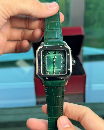 CARTIER SANTOS SUIZO DOBLE EXTENSIBLE - FONDO VERDE