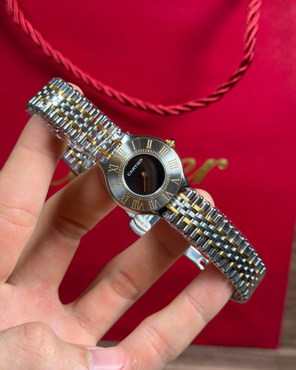 CARTIER MUST 21 DOBLE TONO FONDO NEGRO