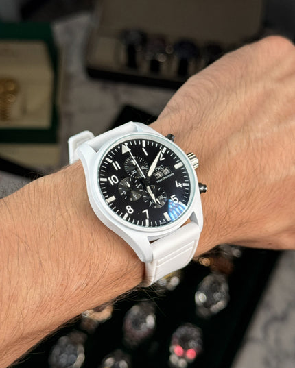 IWC SCHAFFHAUSEN PILOT CHRONOGRAPH BLANCO