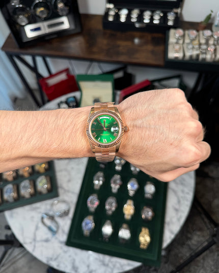 ROLEX DAY DATE ROSEGOLD - FONDO VERDE