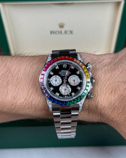 ROLEX DAYTONA RAINBOW PLATEADO