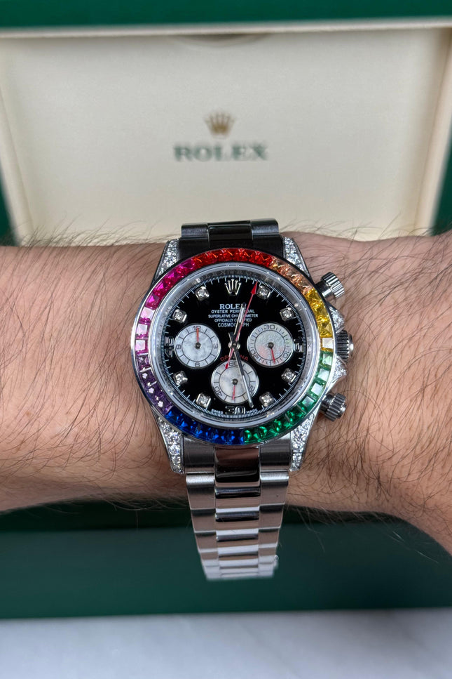 ROLEX DAYTONA RAINBOW PLATEADO