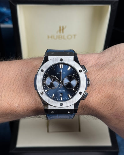 HUBLOT CRONO CLASSIC FUSION - AZUL PLATEADO