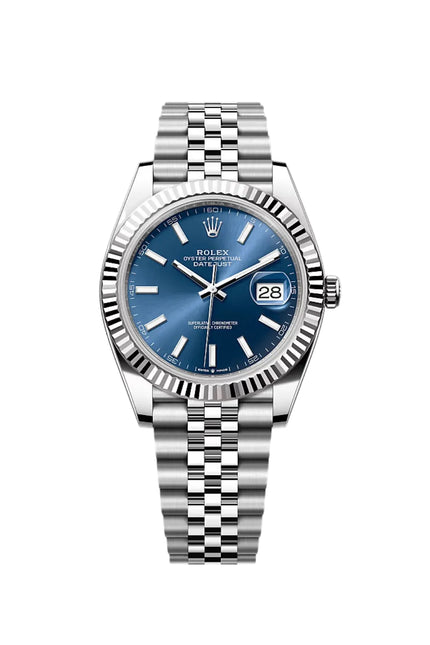 ROLEX DATEJUST PLATEADO - FONDO AZUL