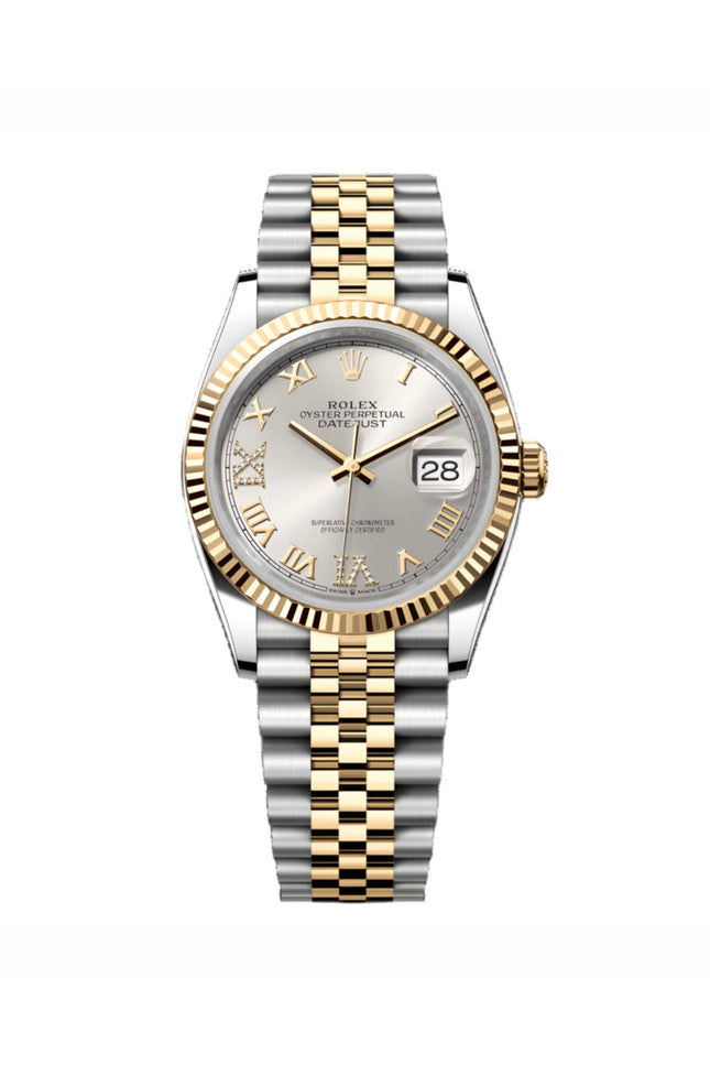 ROLEX DATEJUST DAMA 36MM BLANCO SUIZO DIAMANTES