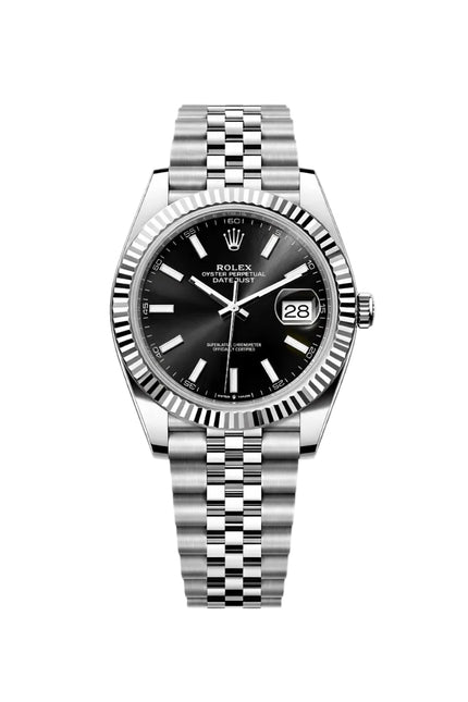 ROLEX DATEJUST PLATEADO - FONDO NEGRO