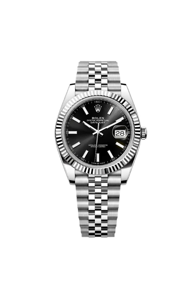 ROLEX DATEJUST PLATEADO - FONDO NEGRO