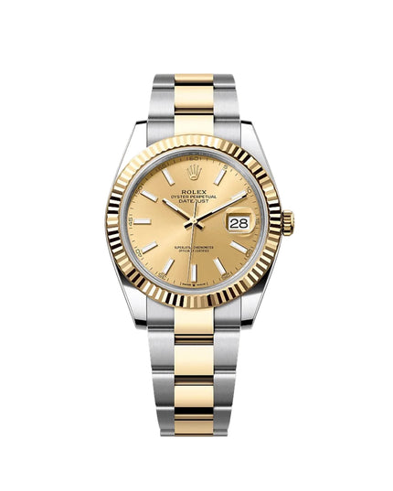 ROLEX DATEJUST SUIZO - DOBLE TONO FONDO DORADO