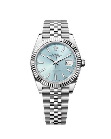 ROLEX DATEJUST PLATEADO - FONDO AZUL CLARO