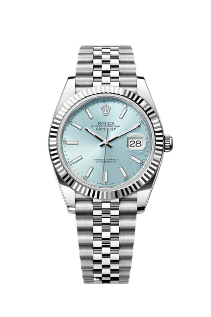 ROLEX DATEJUST PLATEADO - FONDO AZUL CLARO