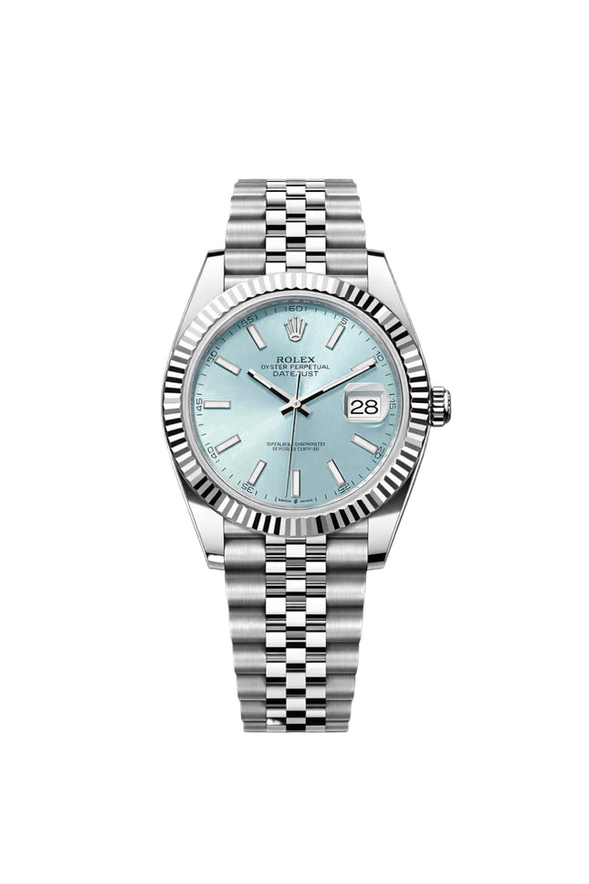 ROLEX DATEJUST PLATEADO - FONDO AZUL CLARO