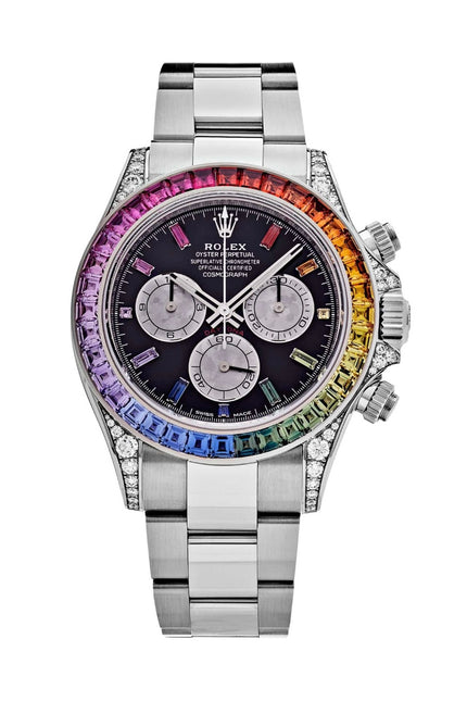ROLEX DAYTONA RAINBOW PLATEADO