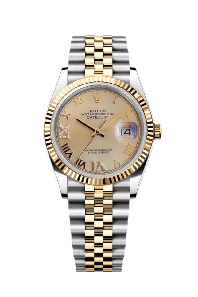 ROLEX DATEJUST DAMA 36MM DORADO SUIZO DIAMANTES