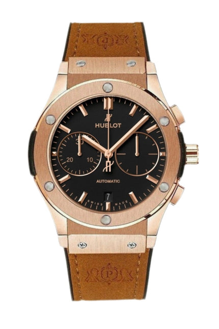 HUBLOT CRONO CLASSIC FUSION - NEGRO EXTENSIBLE GAMUZA CAMEL