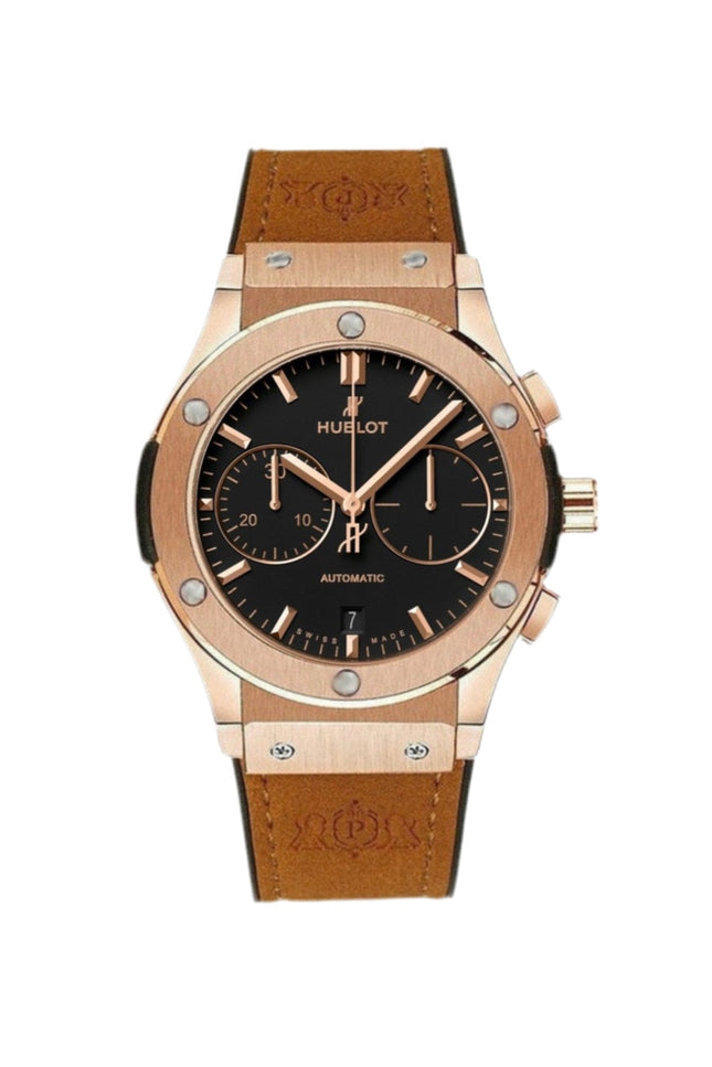 HUBLOT CRONO CLASSIC FUSION - NEGRO EXTENSIBLE GAMUZA CAMEL