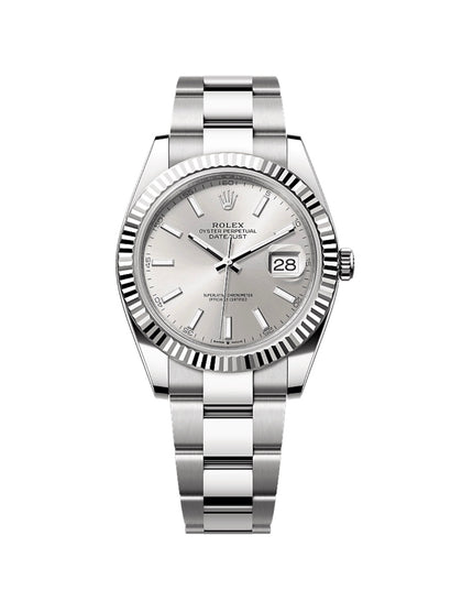 ROLEX DATEJUST PLATEADO - FONDO GRIS