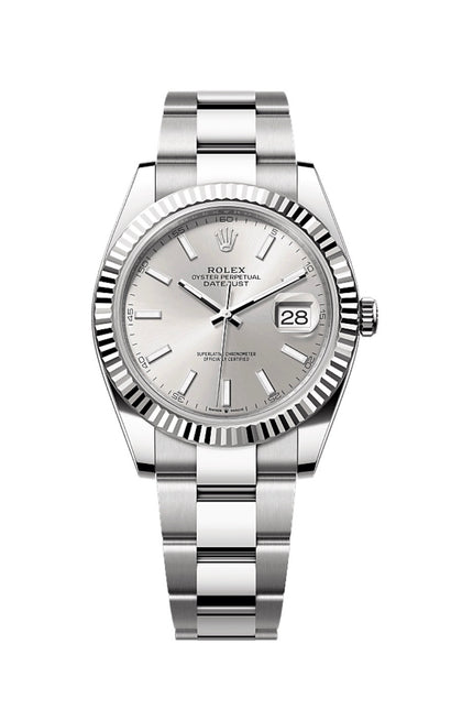 ROLEX DATEJUST PLATEADO - FONDO GRIS