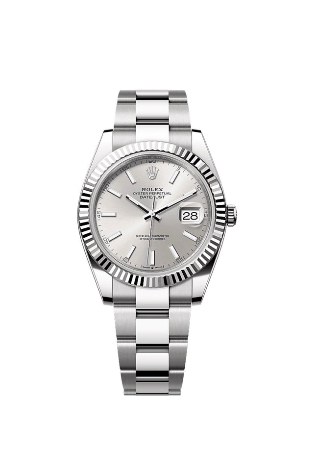 ROLEX DATEJUST PLATEADO - FONDO GRIS