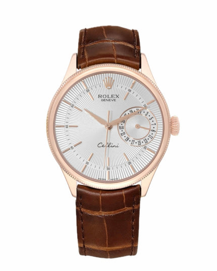 ROLEX CELLINI DATE - ROSEGOLD CAFÉ FONDO BLANCO