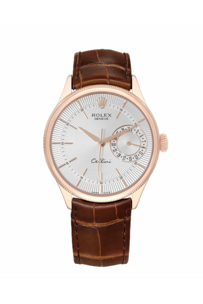 ROLEX CELLINI DATE - ROSEGOLD CAFÉ FONDO BLANCO