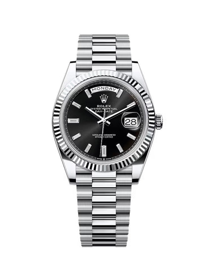 ROLEX DAY DATE PLATEADO - FONDO NEGRO