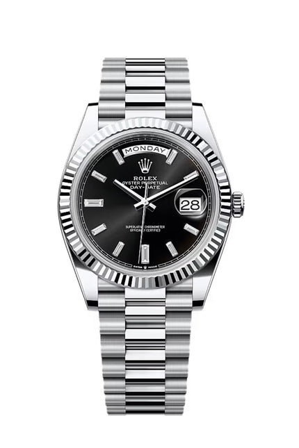 ROLEX DAY DATE PLATEADO - FONDO NEGRO