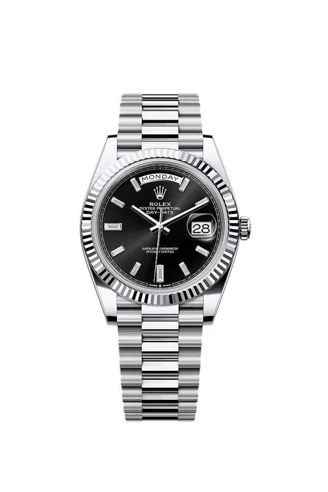 ROLEX DAY DATE PLATEADO - FONDO NEGRO