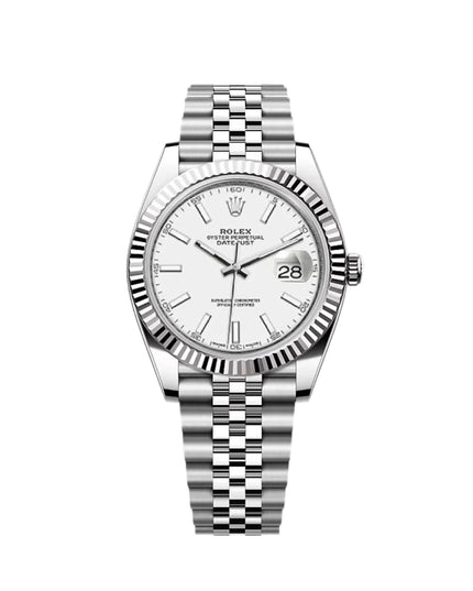 ROLEX DATEJUST PLATEADO - FONDO BLANCO JUBILEE