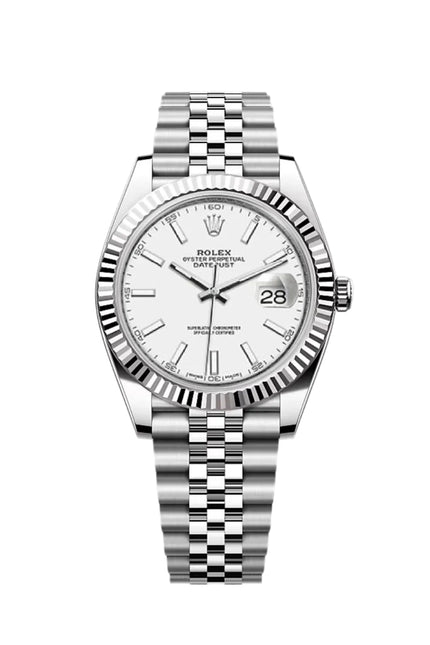 ROLEX DATEJUST PLATEADO - FONDO BLANCO JUBILEE