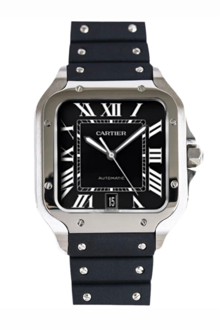 CARTIER SANTOS EXTENSIBLE CAUCHO - FONDO NEGRO