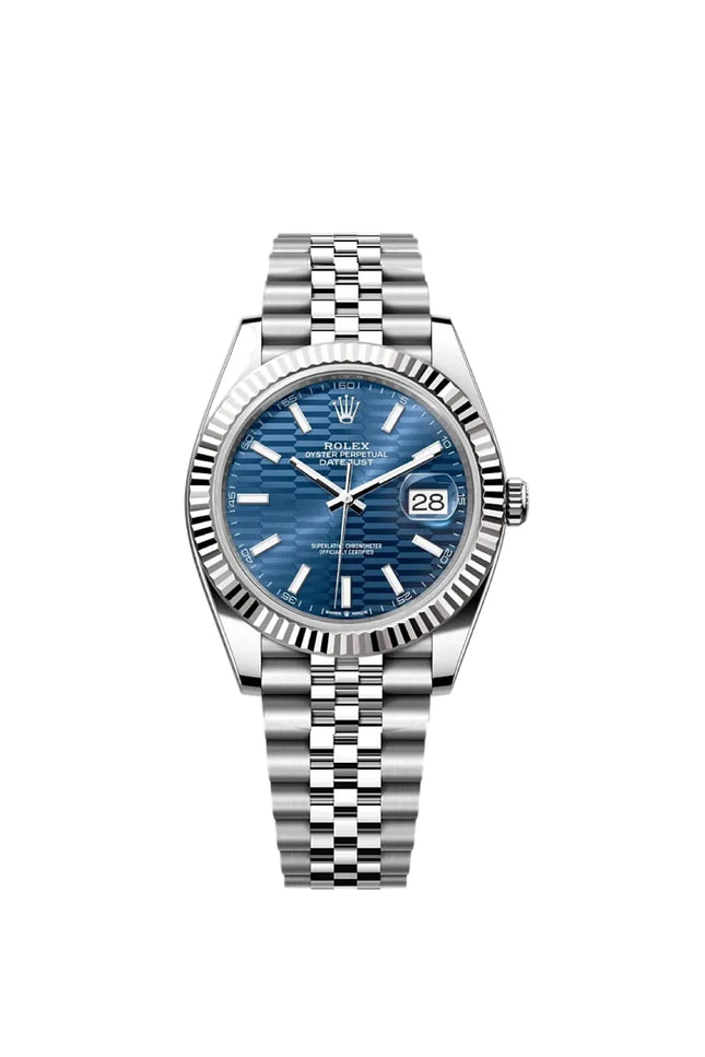 ROLEX DATEJUST PLATEADO - FONDO AZUL GEOMÉTRICO JUBILEE