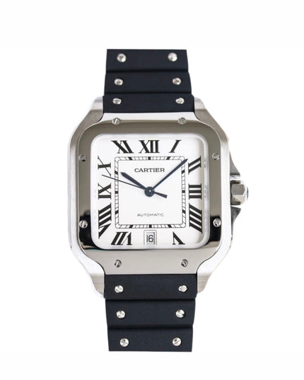 CARTIER SANTOS EXTENSIBLE CAUCHO - FONDO BLANCO