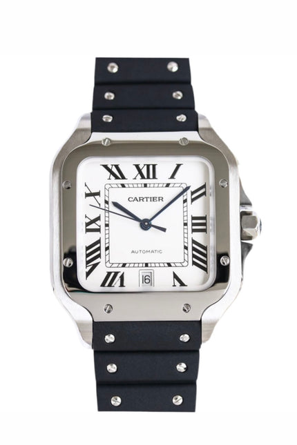 CARTIER SANTOS EXTENSIBLE CAUCHO - FONDO BLANCO