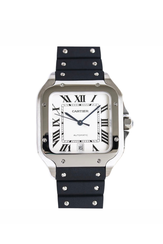 CARTIER SANTOS EXTENSIBLE CAUCHO - FONDO BLANCO