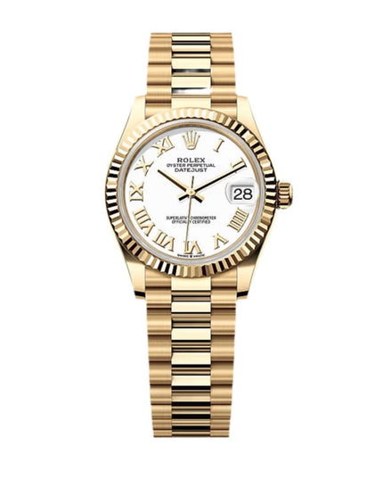 ROLEX DATEJUST 31 DAMA - DORADO FONDO BLANCO