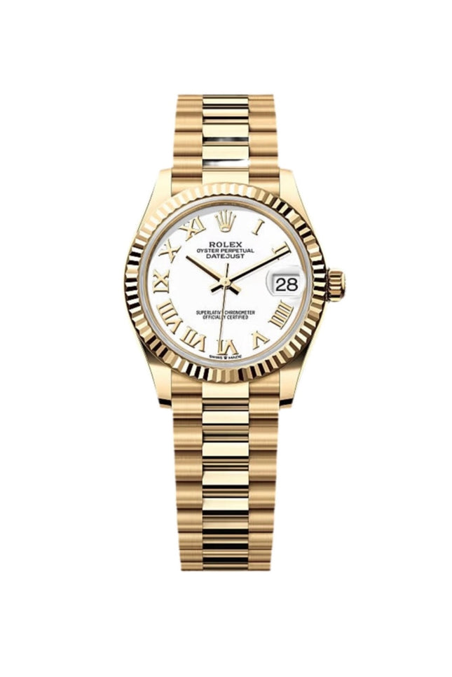ROLEX DATEJUST 31 DAMA - DORADO FONDO BLANCO
